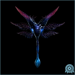 Department of Scientific Intelligence xenobiology scan of the Gragnol Larva showing soft juvenile exoskeleton, early wing structures, hive-clinging limbs, and metamorphic tissue.