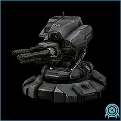 Department of Scientific Intelligence xenobiology scan of Halberd Class Turret, Autonomous Machine / Security Construct, showing field.