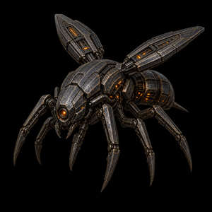 Department of Scientific Intelligence xenobiology scan of Hivemecha, Autonomous Machine / Security Construct, showing field morphology and.