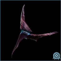 Purple Bryyonian Nightbarb with three angular wings, a narrow central body, and a faint blue energy-field accent in a black telemetry field.