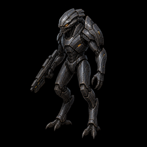 Department of Scientific Intelligence xenobiology scan of Pirate Trooper 2, Armed Sentient / Combatant Record, showing field morphology and.