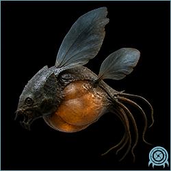 Department of Scientific Intelligence xenobiology scan of Snatcher showing symbiotic levitation scavenger bioform telemetry.