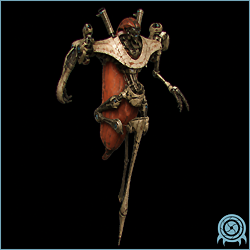 Steamlord Elysian command mechanoid with a compact armored body, single sensor head, and articulated limbs on a SkyTown platform.