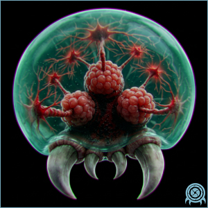 Restricted Metroid archive scan of baseline Metroid showing elastic membrane, quadripartite nuclei, electro-tendril conduits, and energy drain anatomy.