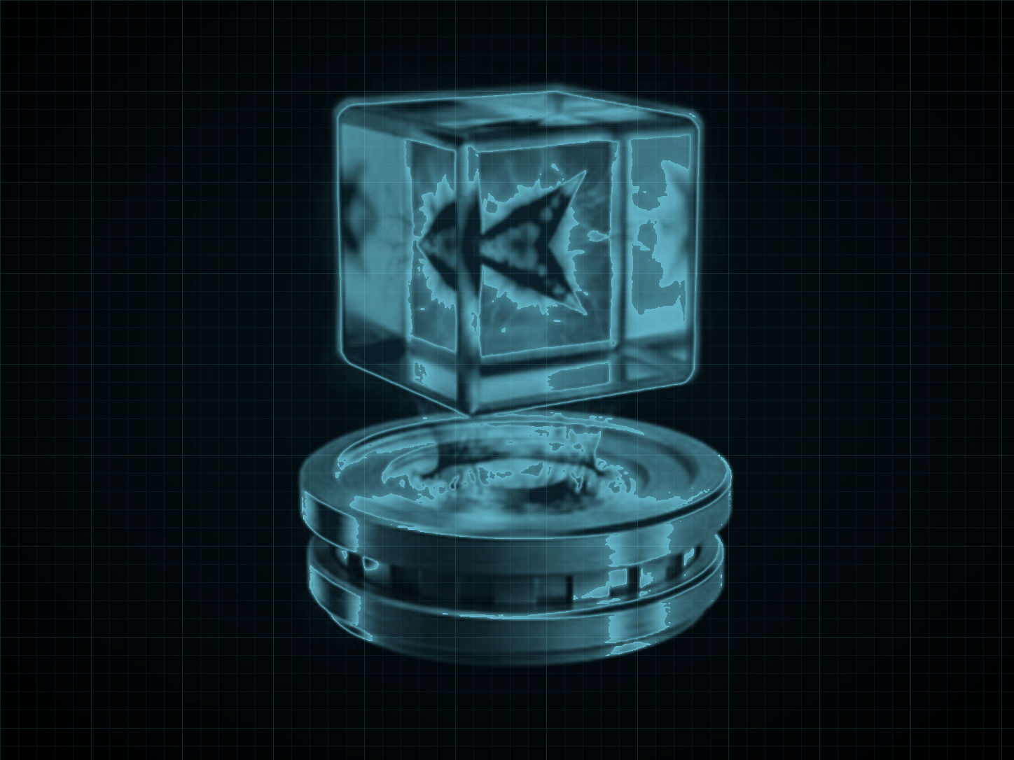 Source-locked cyan technical blueprint of Speed Booster on a black grid.