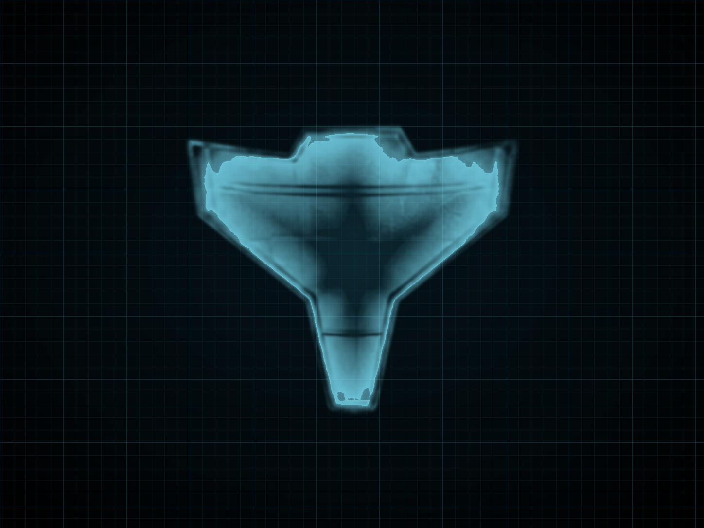 Source-locked cyan technical blueprint of Thermal Visor on a black grid.