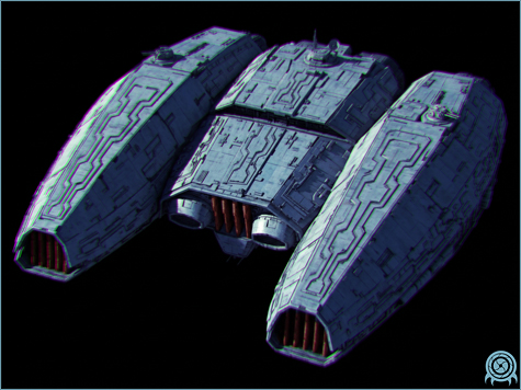 Galactic Federation technology archive image of Chozo Ship showing reconstructed Chozo vessel profile