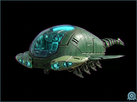 Space Pirate technology archive image of Vespa-Class Swarm Fighter showing historical hostile vessel scan profile