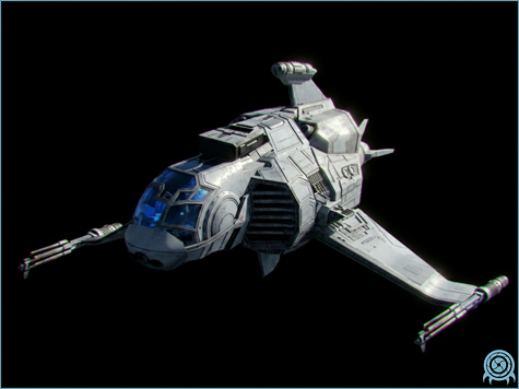 Galactic Federation technology archive image of Cestus-Class Fighter, legacy Federation light fighter platform