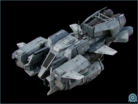 Galactic Federation technology archive image of Talos-Class Dropship, Marine Corps mech deployment shuttle