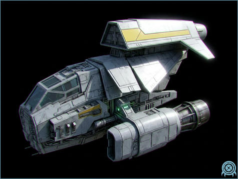 Galactic Federation technology archive image of Javelin-Class Starfighter, small fleet support craft