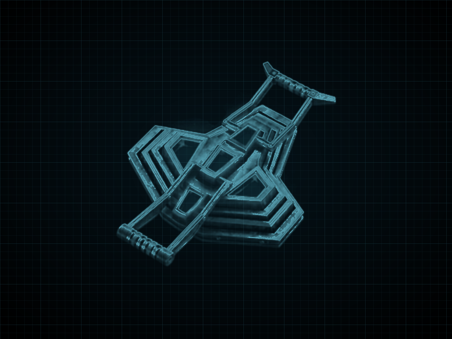 Source-locked cyan technical blueprint of GF-4091 Breach Mine on a black grid.