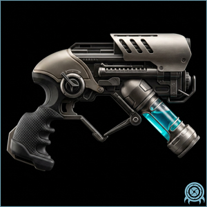 Galactic Federation armament archive image of CX-5142 Freeze Gun, cryogenic prototype, showing weapon profile and operational effect signature
