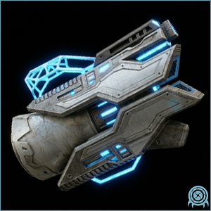Galactic Federation armament archive image of PL-4385 Pulse Laser, PED-boosted Marine energy weapon, showing weapon profile and Phazon output signature
